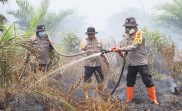 Kapolres Rohil Turun Langsung Padamkan Karhutla di Tanah Putih