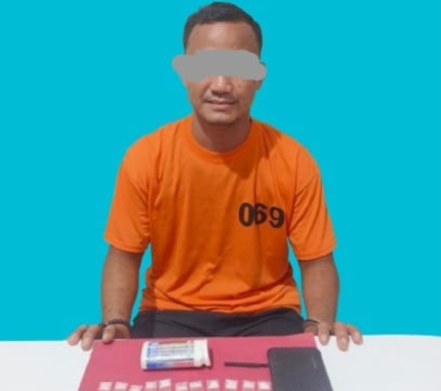 Polres Pelalawan Ciduk Bandar Sabu Dengan 44 Paket Barang Bukti