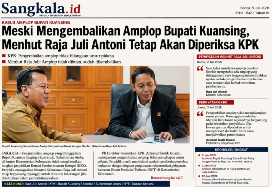Meski Mengembalikan Amplop Bupati Kuansing, Menhut Raja Juli Antoni Tetap Akan Diperiksa KPK