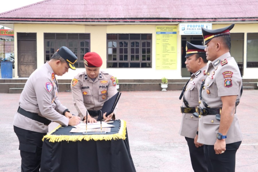 Kapolres Dairi Pimpin Sertijab 3 Perwira, Ini Pesannya