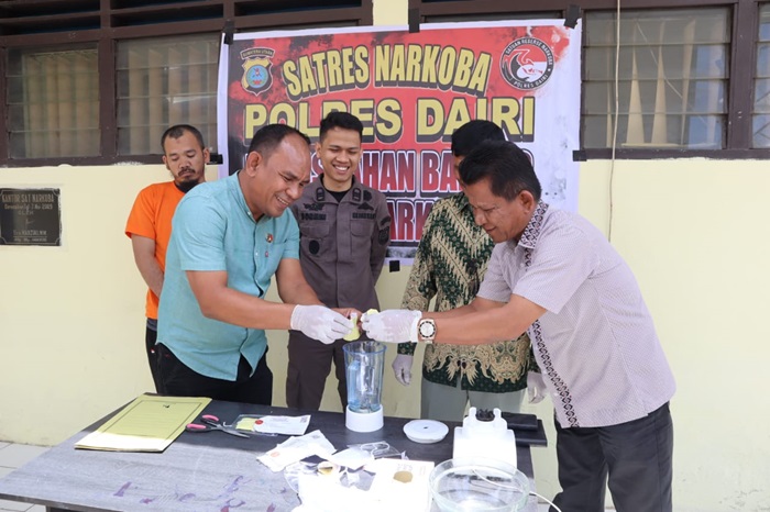 Sat Narkoba Polres Dairi Musnahkan Barang Bukti Narkotika Sebanyak 21,98 gram