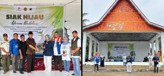Kolaborasi PT BSP dan World Cleanup Day Riau, Tanam 2.000 Pohon di Kampung Dosan