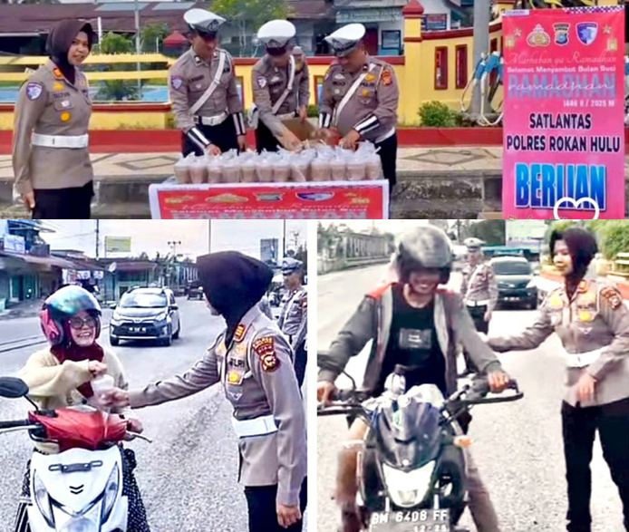 Satlantas Polres Rohul Gelar Pembagian Takjil 'BERLIAN'