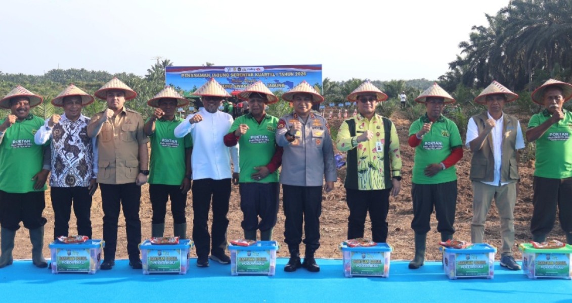Kapolda Riau Tanam Jagung 40 Hektare di Pelalawan, Dukung Program Swasembada Pangan