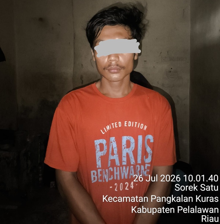 Polsek Pangkalan Kuras Tahan Pria 25 Tahun, Diduga Larikan dan Setubuhi Anak di Bawah Umur