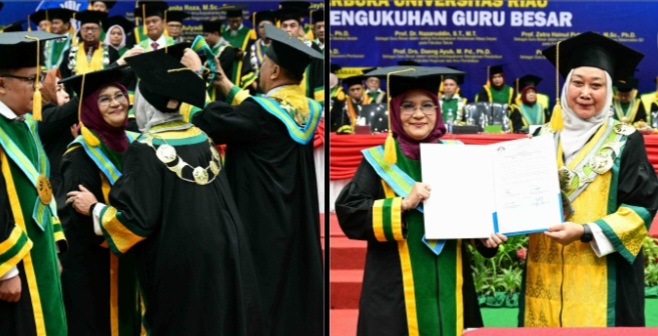 Unri Kukuhkan 8 Profesor,  dari Ahli Rantai Pasok Ikan Hingga Perancang Mobil Masa Depan