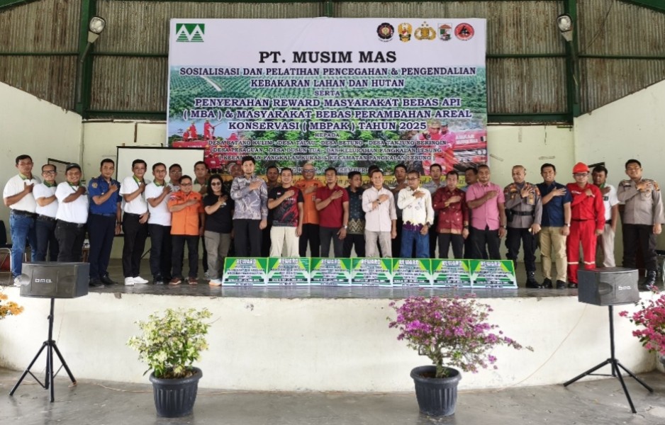 PT Musim Mas Kembali Berikan Reward Kepada Desa/Kelurahan Nihil Karhutla dan Perambahan