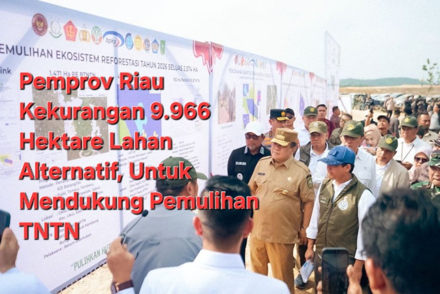 Pemprov Riau Kekurangan 9.966 Hektare Lahan Alternatif, Untuk Mendukung Pemulihan TNTN