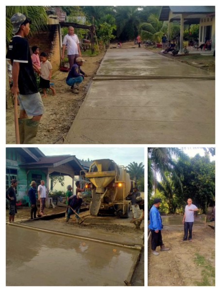 Sumber Dana ADD Dan Swadaya, Kades Sontang Realisasikan Peningkatan Jalan Semenisasi 2 KM