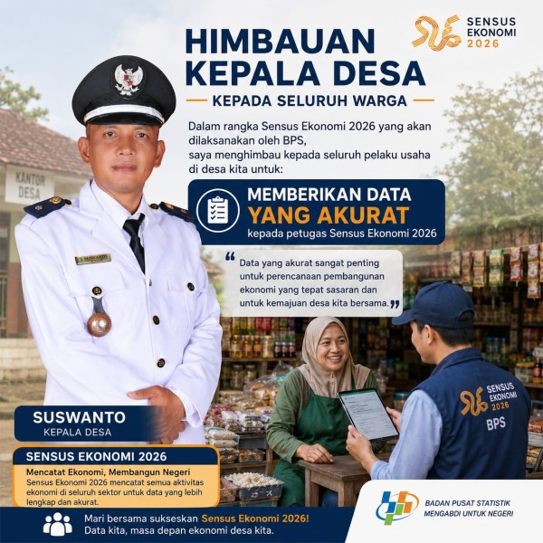 Kades Wonosari Ajak Warga Berikan Data Akurat Melalui Sensus Ekonomi 2026