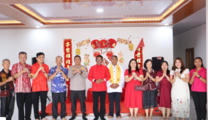 Bersama Bupati Pelalawan, Kapolres  Hadiri  Perayaan Tahun Baru Imlek 2026 di Vihara Setya Dhamyacakka