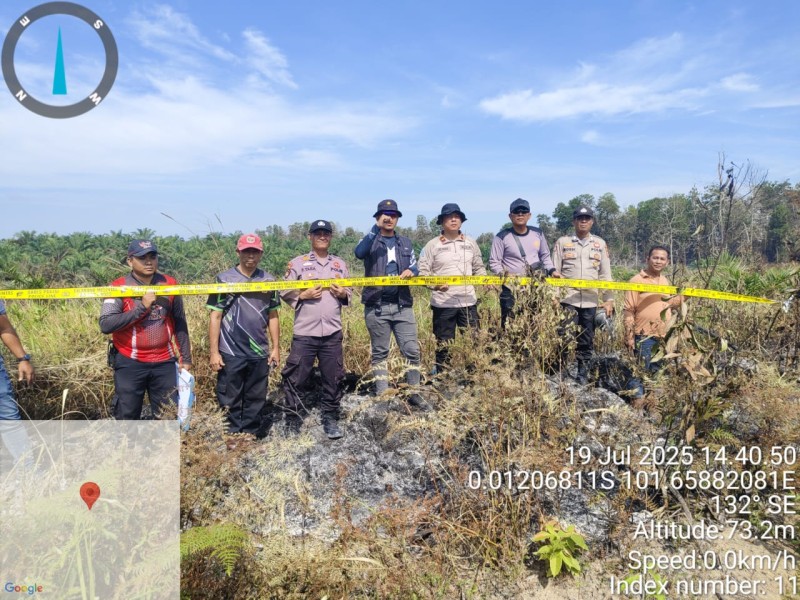Terpantau Hotspot Melalui DLK Polres Pelalawan Lakukan Pengecekan di Kecamatan Langgam