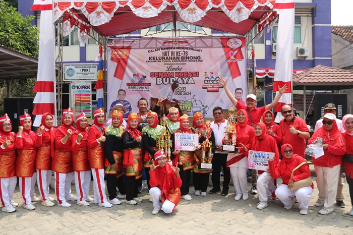 Puncak Perayaan HUT ke-79 RI, Kelurahan Binong Gelar Lomba Senam Kreasi Budaya