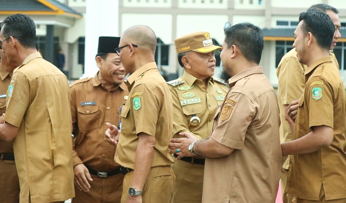 Apel Bersama Pasca Libur Idulfitri, Momen Bermaaf-mafaan ASN Pemkab Meranti