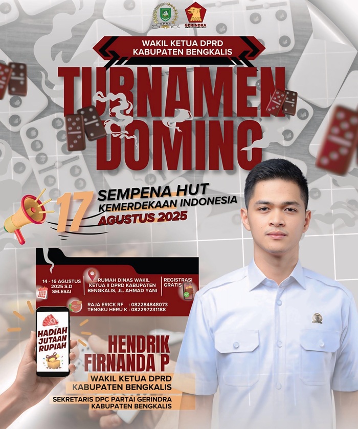 Meriahkan HUT RI ke-80, Wakil Ketua DPRD Bengkalis Gelar Turnamen Domino
