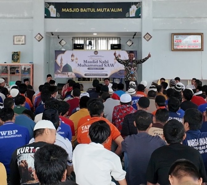 Maulid Nabi di Lapas Bagansiapiapi, WBP Diajak Menata Diri
