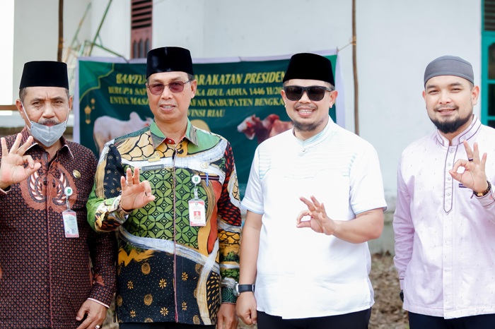 Bupati Bengkalis Serahkan Sapi Qurban Presiden ke Masjid Besar Arafah Duri