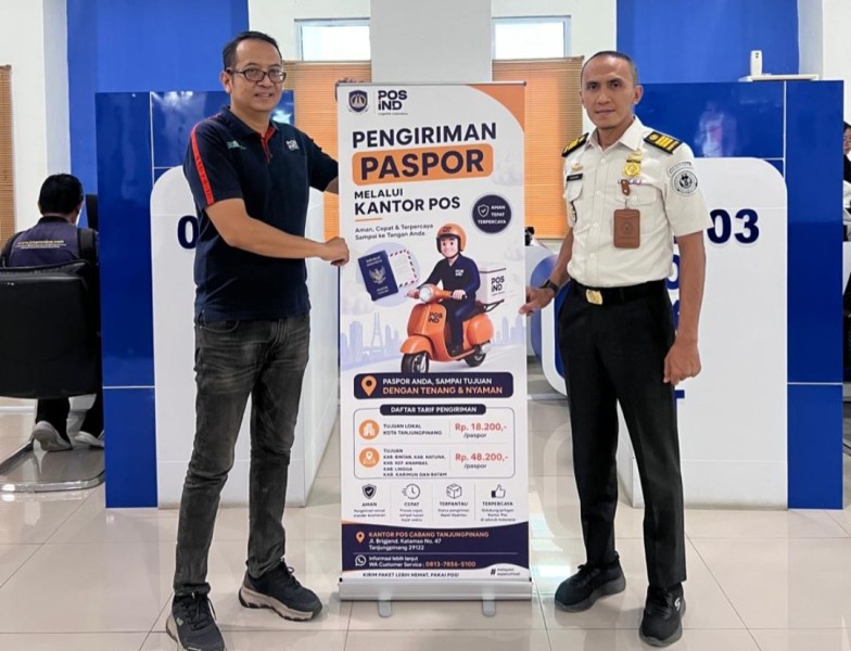Imigrasi Tanjung Pinang Luncurkan IDEPAS, Gandeng PT Pos  Antar Paspor ke Rumah