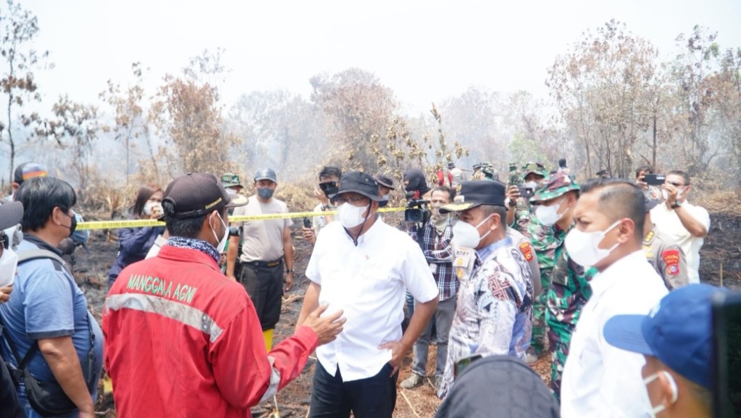 Menteri LH Turun ke Tambang, Karhutla Kampar Masih Tahap Pendinginan