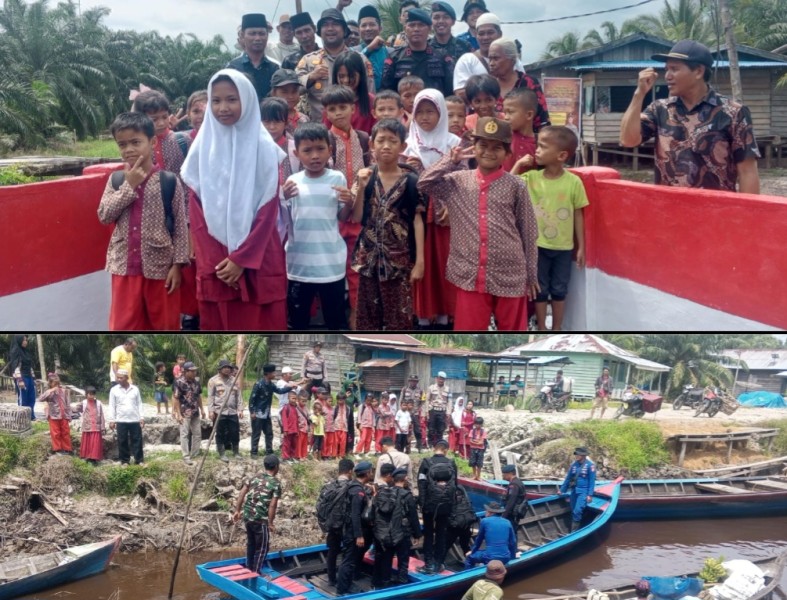 Pembangunan Jembatan Merah Putih Presisi Selesai, Kapolsek Sinaboi Lepas Anggota BKO Kembali Kesatuan