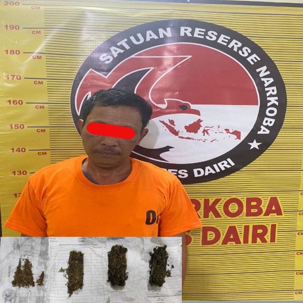 Polres Dairi Ringkus Pria Paruh Baya Tersangka Kepemilikan Narkoba