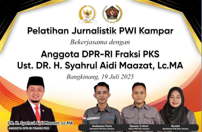 Gandeng Anggota DPR RI, PWI Kampar Gelar Pelatihan Jurnalistik