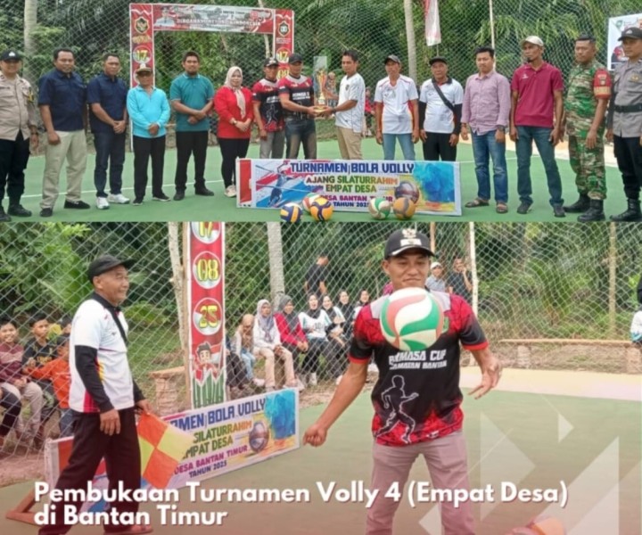 Turnamen Voli 4 Desa di Bantan Timur Resmi Bergulir, Ajang Silaturahmi, Sportivitas dan Pencarian Bibit Atlet