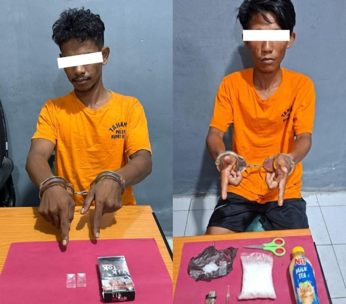 Polsek Rupat Utara Ungkap Dua Kasus Narkoba, Sabu Hampir 100 Gram Diamankan