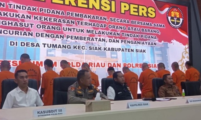 Polda Riau Tetapkan 13 Orang Tersangka Pada Konflik Lahan PT SSL, Termasuk Kades Tumang dan Kadus