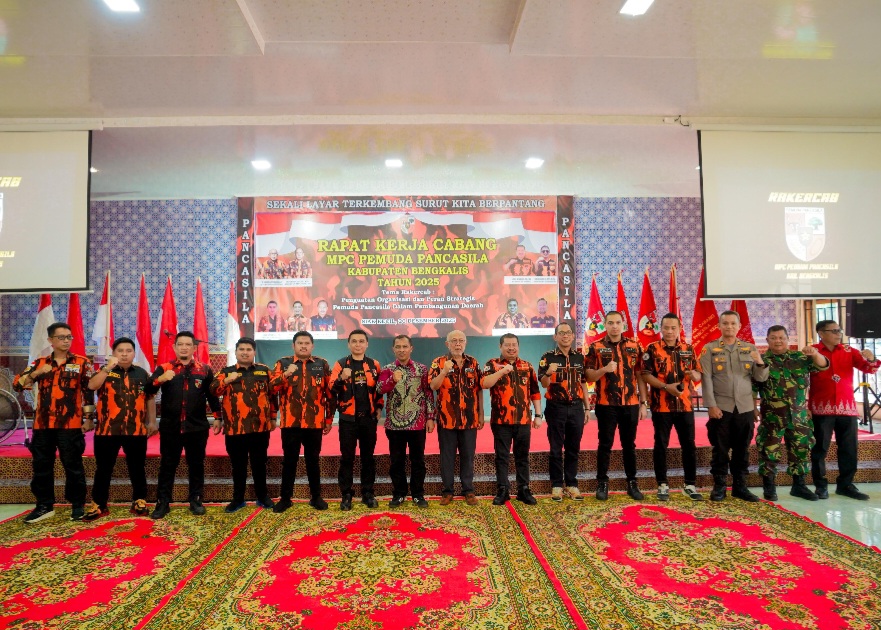 Hadiri Rakercab Pemuda Pancasila, Bupati Bengkalis Tekankan Peran Strategis Ormas dalam Pembangunan Daerah.