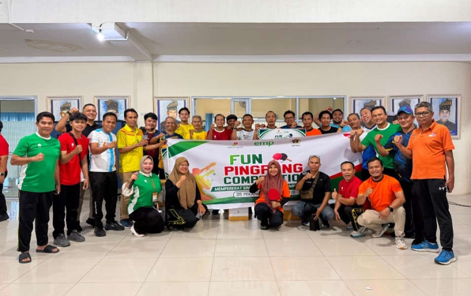 Sportivitas dan Keakraban Warnai Laga Pingpong PWI Riau, SKK Migas, dan EMP Bentu