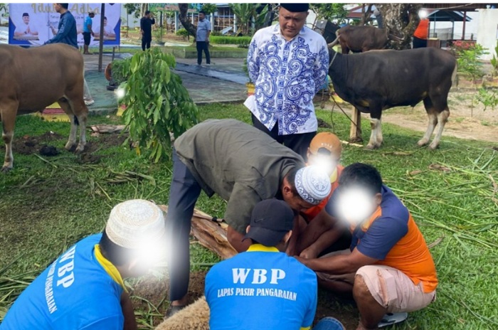 Lapas Pasir Pengaraian Qurban 18 Ekor Hewan, Dibagikan untuk Warga Binaan dan Masyarakat Sekitar